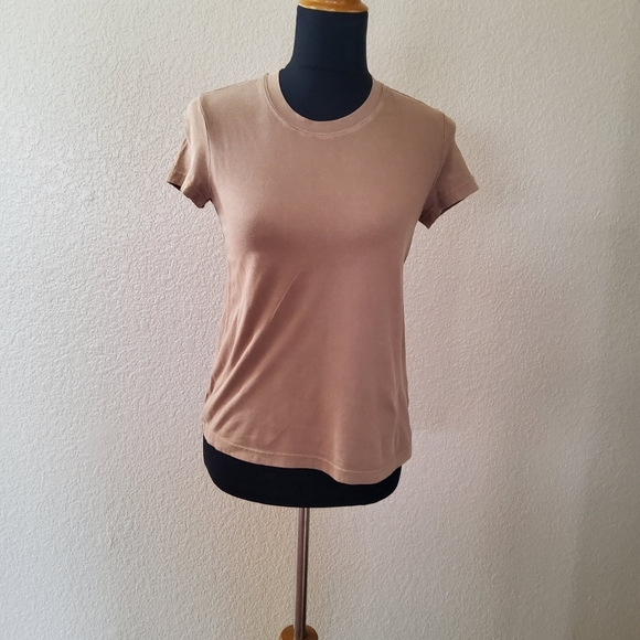 James Perse Crew Neck Tee T-Shirt Top Brown New - Picture 3 of 9